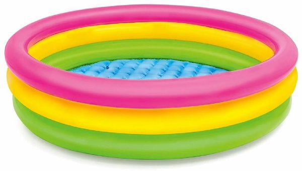 Надувной бассейн Intex Sunset Glow Pool зеленый/желтый/розовый, 28 л