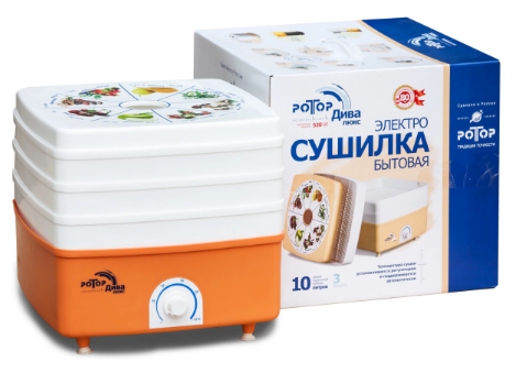 Сушилка для овощей, фруктов, грибов Ротор Дива-Люкс СШ 010-01 белый